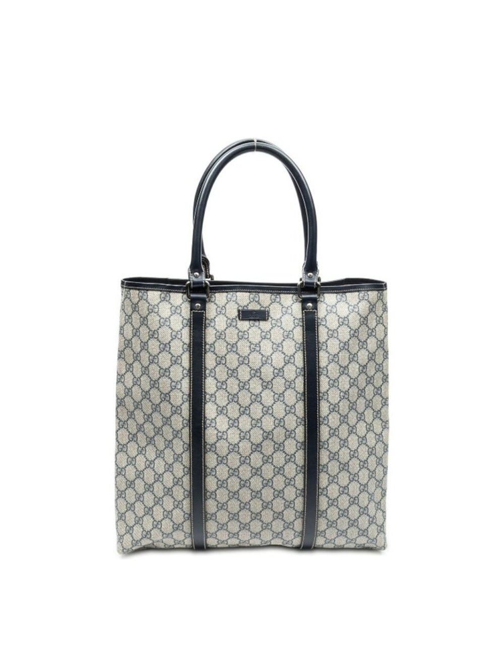 Gucci Vertical Tote Navy Beige Supreme Canvas